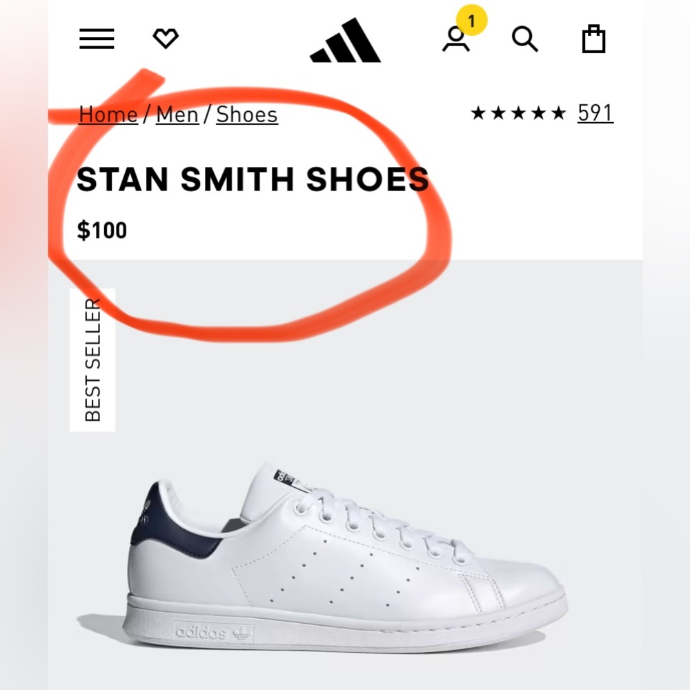 NWT ADIDAS ORIGINALS STAN SMITH CASUAL SHOES |Size 6 - Picture 13 of 15